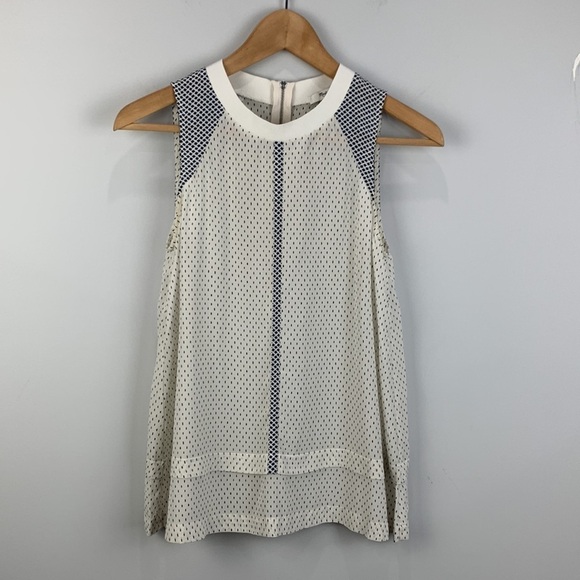 Madewell 100% Silk Incline Top in Rain Dot - Picture 3 of 15